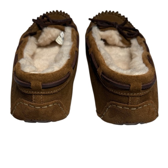 New Ugg Dakota Slip On Brown Suede Sheepskin Shearling Sherpa Loafers Size 8 - Picture 5 of 11
